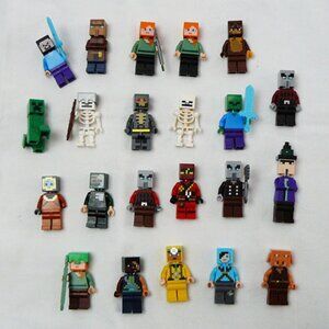 Huge lot of LEGO Minecraft Minifigure Lot of 22 - Creeper Villager Steve + more